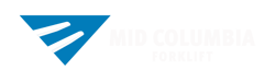 Mid Columbia Forklift White Text Horizontal Logo