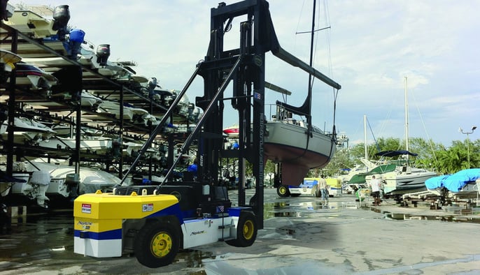 Negative Mast Lift for Marinas