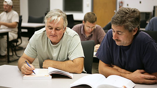 Forklift certification students