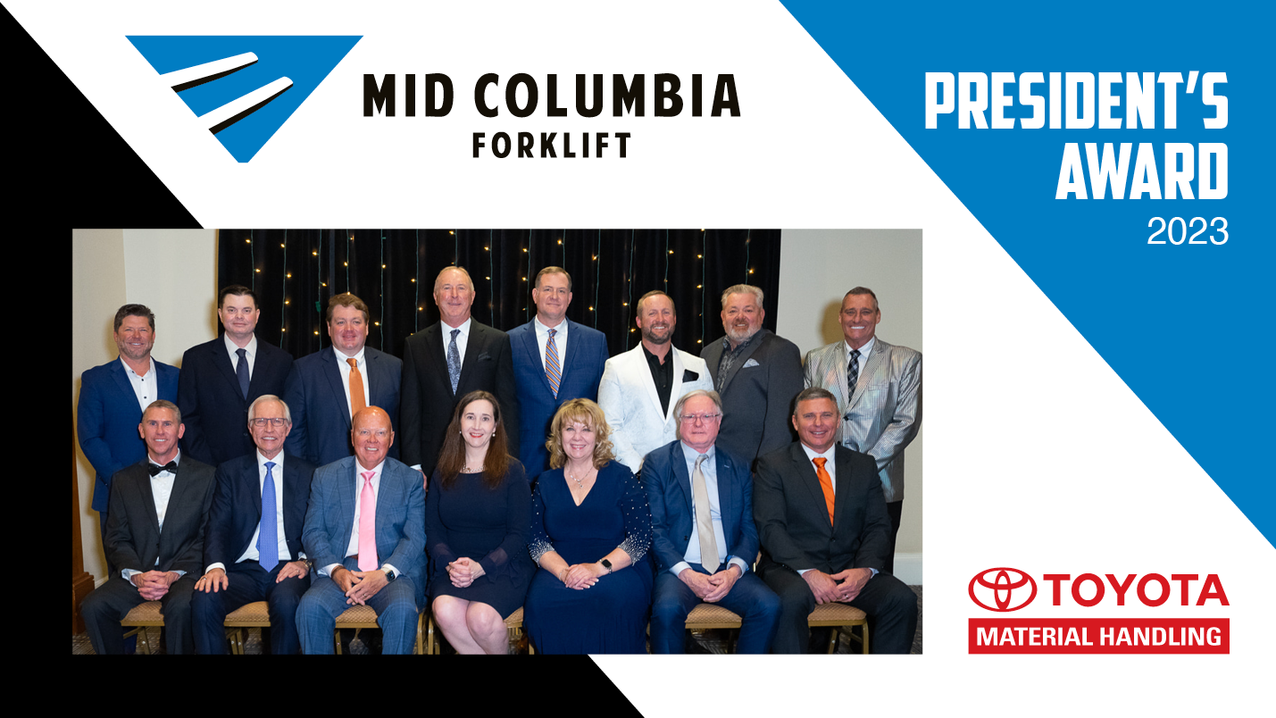 Mid Columbia Forklift Recognized by Toyota Material Handling with President's Award