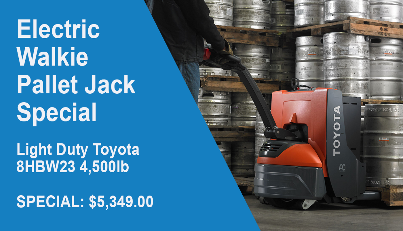 Light Duty Electric Toyota 8HBW23 4,500lb Load Capacity Walkie Pallet Jack